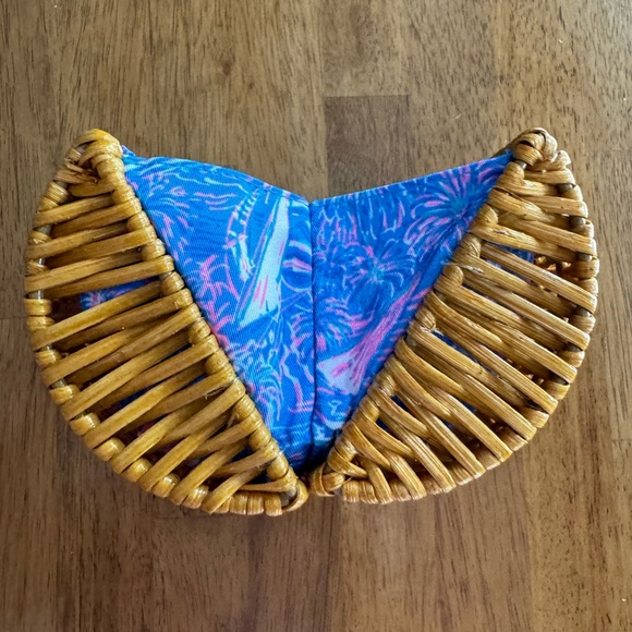 NWT Lilly Pulitzer Wicker Rattan Case Clutch Its A Sailabration - Picture 14 of 16